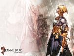  1girl armor blonde_hair concept_art corset highres jeanne_d&#039;arc jeanne_d&#039;arc_(game) jeanne_d&#039;arc_(jeanne_d&#039;arc_(game)) level-5 real_life solo sword weapon 