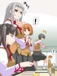  1boy 4girls classroom emiya_shirou fate/stay_night fate_(series) himuro_kane makidera_kaede multiple_girls saegusa_yukika school_uniform serafuku shinama tohsaka_rin 