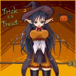  1girl bloomers elf halloween hat oekaki pointy_ears solo thigh-highs trick_or_treat underwear witch_hat yuuki yuuki_(silent_moon) 