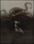  artist_request dark final_fantasy final_fantasy_vi long_hair octopus orthros ponytail sword tina_branford weapon 