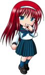  00s blood blue_eyes chibi hairband lowres redhead school_uniform serafuku tohno_akiha tsukihime type-moon vermillion_akiha 