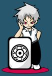  1boy akagi akagi_shigeru board_game mahjong male_focus red_eyes silver_hair solo 