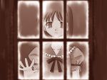  00s 1girl female frills game_cg kohaku monochrome sepia solo spoilers takeuchi_takashi tsukihime window 