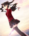  1girl fate/stay_night fate_(series) nina_(pastime) solo thigh-highs tohsaka_rin turtleneck 