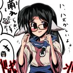  +utawareru_mono_radio 1girl animal_ears bespectacled dog_ears eruruw glasses japanese_clothes kiku_hitomoji solo utawareru_mono utawareru_mono_radio 