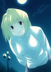  00s 1girl arcueid_brunestud blonde_hair leaning_forward long_skirt miyatsuki_itsuka night red_eyes short_hair skirt smile solo sweater tsukihime turtleneck 