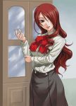  atlus boe hair_over_one_eye hida_tatsuo kirijou_mitsuru long_hair persona persona_3 redhead ribbon school_uniform serafuku 