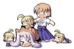  aliasing blouse chibi fate/stay_night fate_(series) fujimura_taiga illyasviel_von_einzbern oekaki saber 