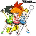  3girls akazutsumi_momoko bubble goutokuji_miyako hyper_blossom matsubara_kaoru multiple_girls powered_buttercup powerpuff_girls powerpuff_girls_z rolling_bubbles simple_background watermark white_background 