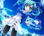  dutch_angle green_eyes thigh-highs thighhighs twintails wading water 
