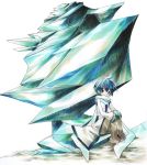  akisame_kou bad_id blue_eyes blue_hair ice kaito male scarf short_hair solo vocaloid 