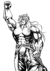  breasts hara_tetsuo_(style) hokuto_no_ken i_don't_have_a_single_regret_in_my_life manly muscle parody pasties raoh style_parody takesinobu touhou what yakumo_yukari 