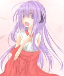  hanyuu higurashi_no_naku_koro_ni horns japanese_clothes long_hair purple_eyes purple_hair violet_eyes yuki_(snow) 
