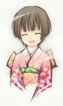  closed_eyes haiiro japanese_clothes kimono original short_hair smile 