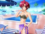  cross_necklace jewelry jpeg_artifacts necklace pool poolside red_hair redhead sarong short_hair tachi-e 