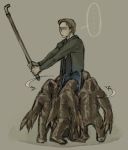  brown_hair harry_mason male silent_hill silent_hill_1 steel_pipe 