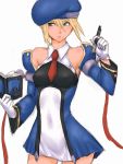  blazblue blonde_hair book green_eyes hat humio necktie noel_vermillion pen short_hair solo 