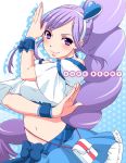  aono_miki cure_berry fresh_precure! fresh_pretty_cure! futari_wa_pretty_cure kurootoko magical_girl navel precure purple_eyes purple_hair solo 