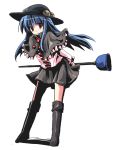  blue_hair boots favfavver2 favfavver2_(artist) halloween hat hinanawi_tenshi knee_boots plunger red_eyes touhou 