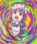  colorful futaba_channel maid nijiura_maids open_mouth psychedelic purple_eyes purple_hair saliva short_hair violet_eyes yakui 