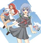  :x blue_eyes braid chibi colored hat hong_meiling izayoi_sakuya long_hair red_hair redhead remilia_scarlet ribbon school_uniform short_hair silver_hair suzuya_wataru touhou twin_braids young 