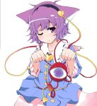  cat_ears kari_(karinimooreha) komeiji_satori purple_eyes purple_hair touhou violet_eyes wink 