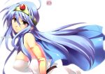  blue_hair breasts brown_eyes cape circlet dragon_quest dragon_quest_iii elbow_gloves gloves large_breasts long_hair ookami_ryousuke sage_(dq3) sakimi_tama 