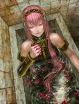  bathing highres long_hair megurine_luka petals pink_hair vocaloid water zain 