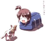  :d ^_^ bag blush_stickers brown_hair cat closed_eyes hair_ornament happy in_container kyon_no_imouto lowres open_mouth ponytail shamisen_(suzumiya_haruhi) side_ponytail smile suzumiya_haruhi_no_yuuutsu tokyo_(great_akuta) translation_request 