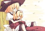  2girls alice_margatroid alternate_color blonde_hair closed_eyes crying female hat kirisame_marisa multiple_girls oekaki player_2 sakuraba_yuuki tears touhou witch_hat 