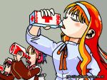  00s 3girls blood bottle drink hisui kohaku lowres multiple_girls siblings tohno_akiha tsukihime twins 