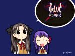  2girls azumanga_daioh black_eyes fate/stay_night fate_(series) matou_sakura multiple_girls parody purple_hair tohsaka_rin 