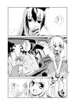  2girls advent_cirno cirno comic female kamishirasawa_keine monochrome multiple_girls touhou translation_request ushiki_yoshitaka white_background 