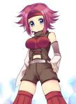  1girl bare_shoulders code_geass kallen_stadtfeld mei redhead sleeveless sleeveless_turtleneck solo subaru_(yachika) thigh-highs turtleneck 