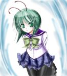  1girl antennae female green_eyes green_hair pantyhose school_uniform serafuku solo touhou wriggle_nightbug 