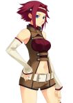  1girl bare_shoulders belt code_geass kallen_stadtfeld midriff mizuki_makoto redhead short_hair shorts sleeveless sleeveless_turtleneck solo turtleneck 