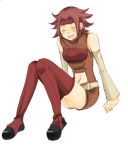  bare_shoulders code_geass kallen_stadtfeld laughing redhead sleeveless sleeveless_turtleneck smile thigh-highs turtleneck 