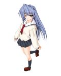  1girl blue_hair mishima_toshihiro school_uniform serafuku solo 