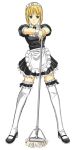  fate/stay_night fate_(series) hands_on_hilt maid saber thigh-highs tosibow 