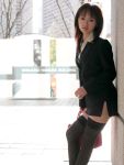  1girl asian miniskirt pencil_skirt photo skirt solo thigh-highs zettai_ryouiki 