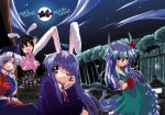  6+girls animal_ears everyone ex-keine female fujiwara_no_mokou horn_ribbon horns houraisan_kaguya inaba_tewi kamishirasawa_keine moon multiple_girls rabbit_ears reisen_udongein_inaba ribbon takana_shinno touhou yagokoro_eirin 