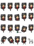  1girl chibi fate/stay_night fate_(series) game_sprite goat highres sprite_sheet tohsaka_rin toosaka_rin transparent_background turtleneck velox 