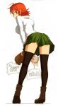  baseball boots hits kusanagi_tonbo miniskirt no_panties original skirt thigh-highs zettai_ryouiki 