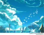  00s 2004 bird clouds elda_the no_humans scenery sky tower 