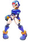  1girl aile blush bodysuit brown_hair capcom green_eyes helmet looking_at_viewer model_x mri rockman rockman_zx short_hair simple_background solo tears white_background 
