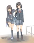  2girls blazer jacket multiple_girls original school_uniform shihira_tatsuya 