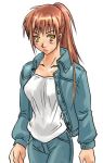  1girl artist_request breasts emiya_shirou fate/stay_night fate_(series) female genderswap genderswap_(mtf) lowres shirouko simple_background solo source_request white_background 