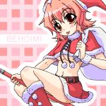  1girl behoimi breasts christmas flapper_shirt laced_up_shirt lowres medium_breasts pani_poni_dash! shirt solo under_boob 