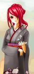  1girl atlus hair_over_one_eye japanese_clothes kimono kirijou_mitsuru long_hair mizuno_kakeru persona persona_3 red_eyes redhead solo 