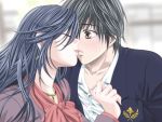  1boy 1girl blush crescendo d.o. game_cg hetero kiss long_hair sasaki_ryo sasaki_ryou shito_kaori 